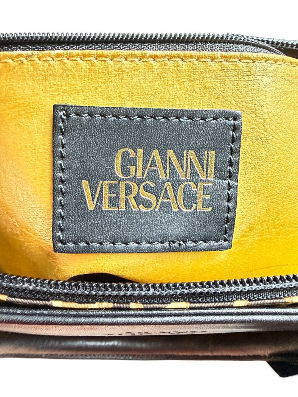 Gianni Versace Sunburst Leather and Canvas Tote Bag with Strap - Picture 11 of 16